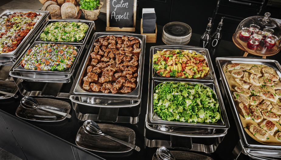 Bild mit aufgebauten Buffet